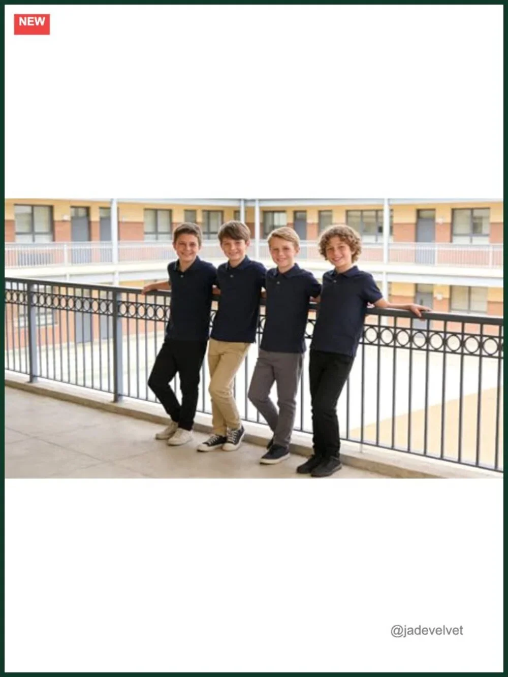 Boys School Uniform Pants Adjustable Waist Cotton Regular Slacks